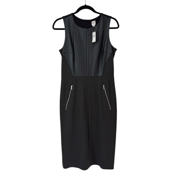 GAP | NWT Sleeveless Ponte Sheath Dress in Charcoal Heather/Black, Size 4 - Picture 6 of 12